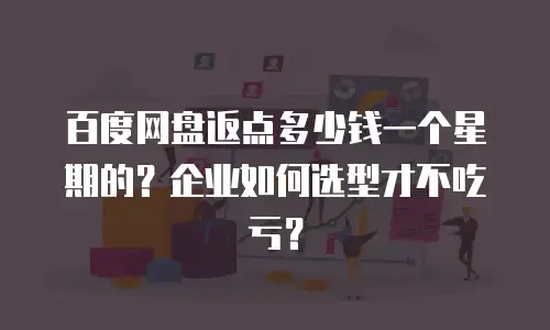 百度网盘返点多少钱一个星期的？企业如何选型才不吃亏？