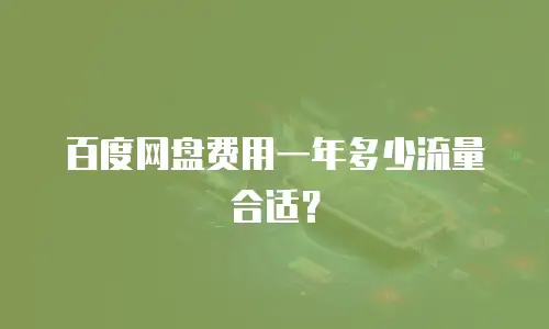 百度网盘费用一年多少流量合适？