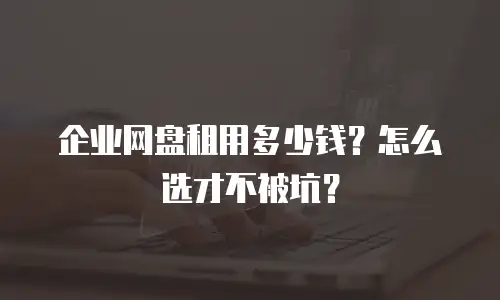 企业网盘租用多少钱？怎么选才不被坑？