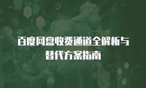 百度网盘收费通道全解析与替代方案指南