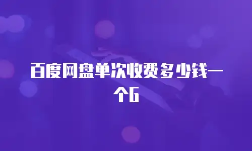 百度网盘单次收费多少钱一个G