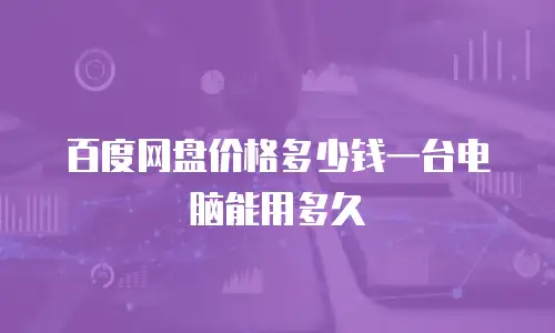 百度网盘价格多少钱一台电脑能用多久