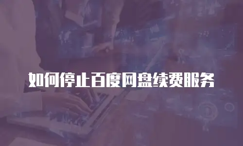 如何停止百度网盘续费服务