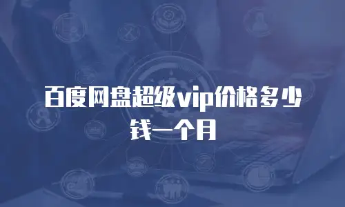 百度网盘超级vip价格多少钱一个月