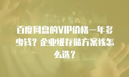 百度网盘的VIP价格一年多少钱？企业级存储方案该怎么选？