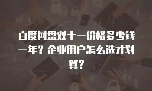 百度网盘双十一价格多少钱一年？企业用户怎么选才划算？