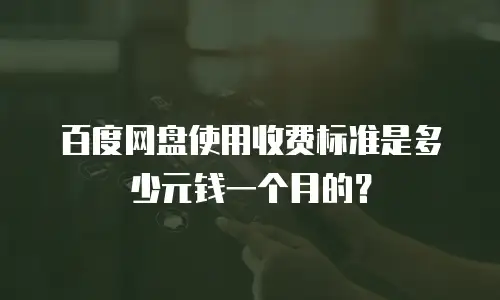 百度网盘使用收费标准是多少元钱一个月的？