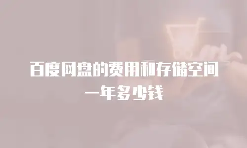 百度网盘的费用和存储空间一年多少钱