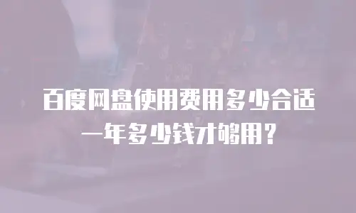 百度网盘使用费用多少合适 一年多少钱才够用？