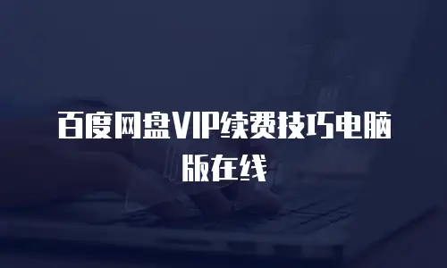 百度网盘VIP续费技巧电脑版在线