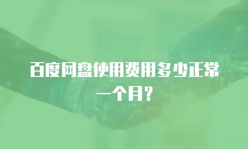 百度网盘使用费用多少正常一个月？