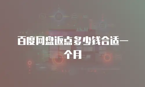 百度网盘返点多少钱合适一个月