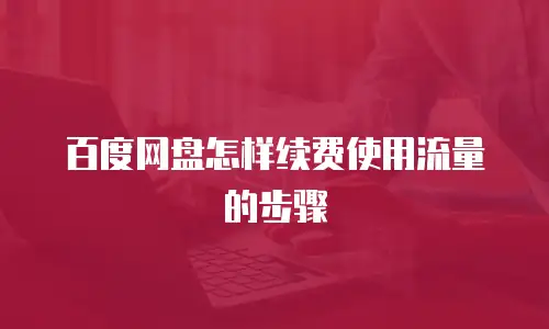百度网盘怎样续费使用流量的步骤