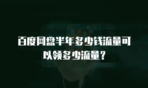 百度网盘半年多少钱流量可以领多少流量？