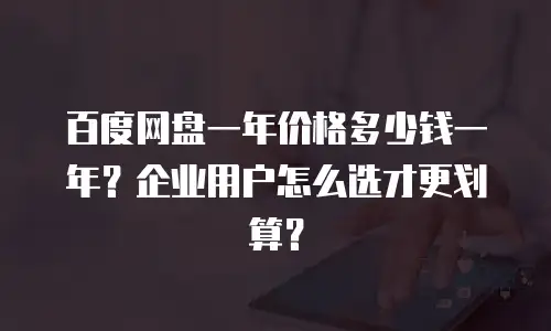 百度网盘一年价格多少钱一年？企业用户怎么选才更划算？