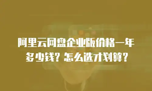 阿里云网盘企业版价格一年多少钱？怎么选才划算？