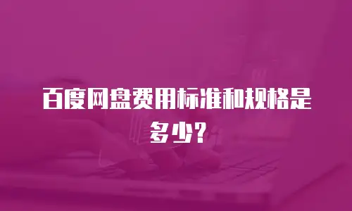 百度网盘费用标准和规格是多少？