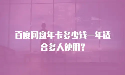 百度网盘年卡多少钱一年适合多人使用？