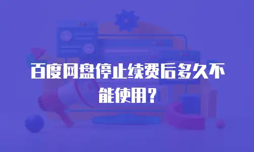 百度网盘停止续费后多久不能使用？
