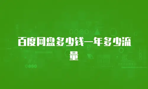 百度网盘多少钱一年多少流量