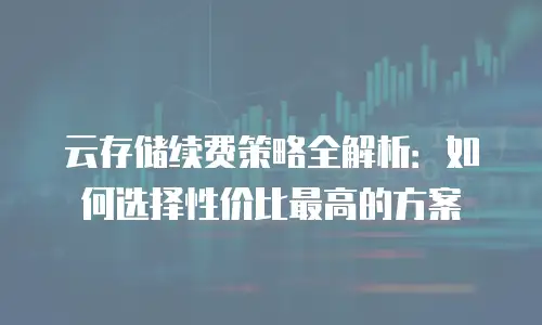 云存储续费策略全解析：如何选择性价比最高的方案