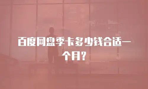 百度网盘季卡多少钱合适一个月？