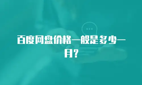百度网盘价格一般是多少一月？