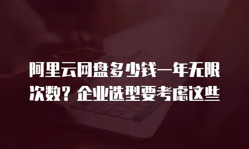 阿里云网盘多少钱一年无限次数？企业选型要考虑这些
