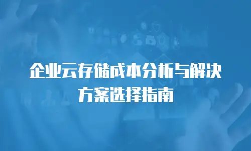 企业云存储成本分析与解决方案选择指南