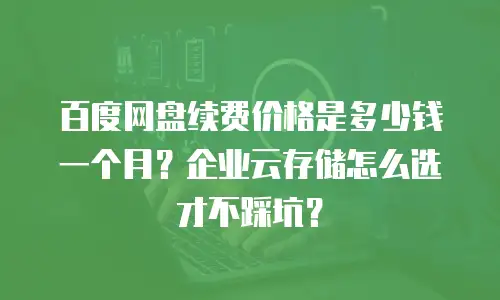 百度网盘续费价格是多少钱一个月？企业云存储怎么选才不踩坑？