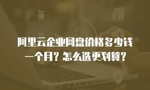 阿里云企业网盘价格多少钱一个月？怎么选更划算？