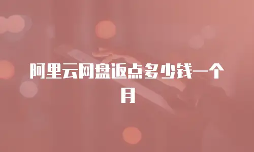 阿里云网盘返点多少钱一个月