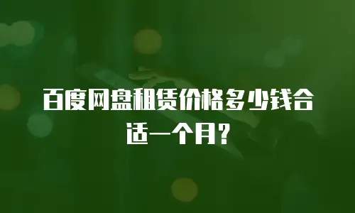 百度网盘租赁价格多少钱合适一个月？
