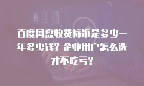 百度网盘收费标准是多少一年多少钱？企业用户怎么选才不吃亏？