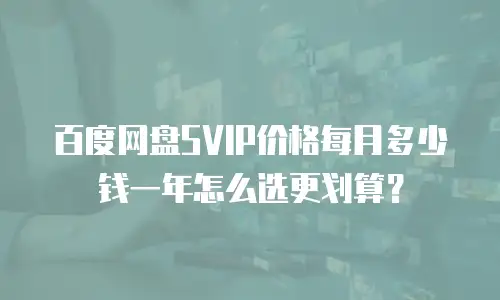 百度网盘SVIP价格每月多少钱一年怎么选更划算？
