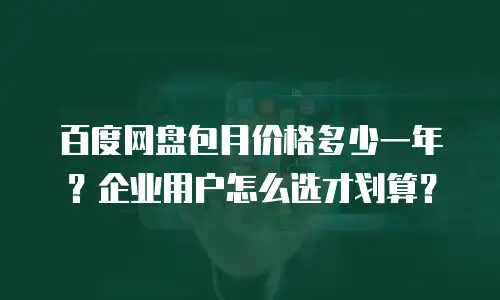 百度网盘包月价格多少一年？企业用户怎么选才划算？