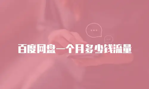 百度网盘一个月多少钱流量