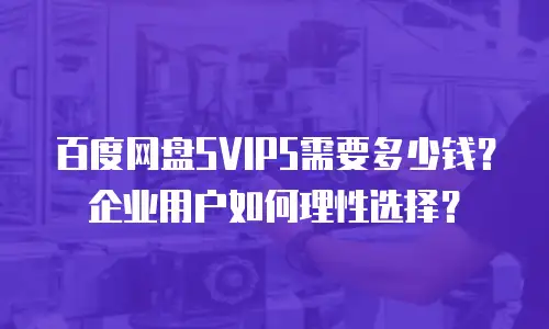 百度网盘SVIP5需要多少钱？企业用户如何理性选择？