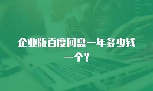 企业版百度网盘一年多少钱一个？