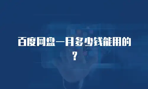 百度网盘一月多少钱能用的？