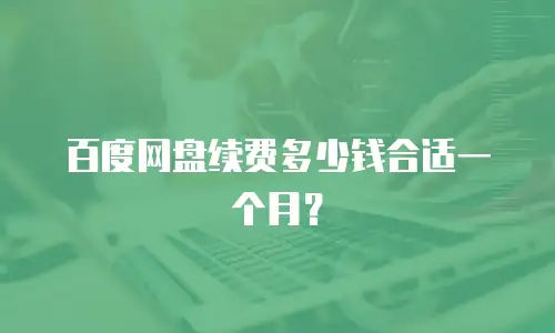 百度网盘续费多少钱合适一个月？