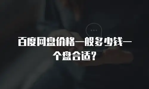 百度网盘价格一般多少钱一个盘合适？