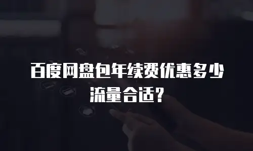 百度网盘包年续费优惠多少流量合适？
