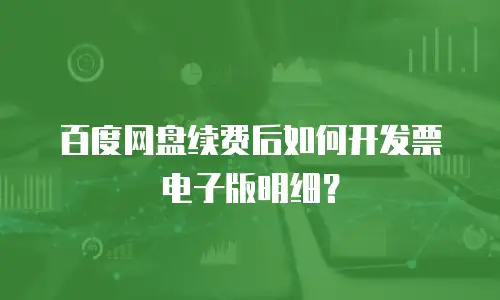 百度网盘续费后如何开发票电子版明细？