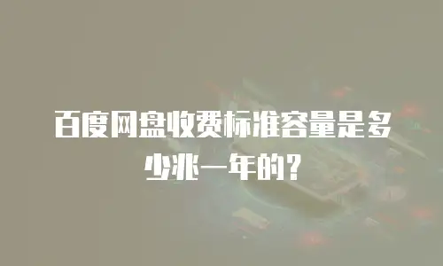 百度网盘收费标准容量是多少兆一年的？