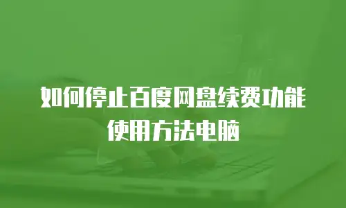 如何停止百度网盘续费功能使用方法电脑