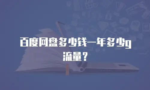百度网盘多少钱一年多少g流量？