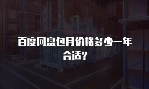 百度网盘包月价格多少一年合适？