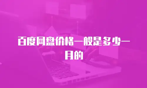 百度网盘价格一般是多少一月的