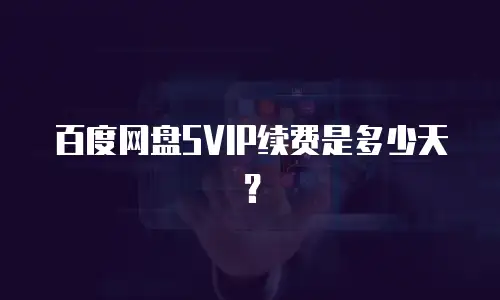 百度网盘SVIP续费是多少天？